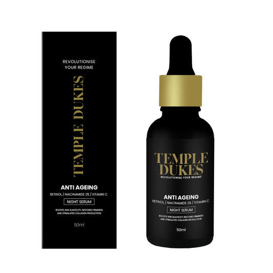 Anti ageing night serum Niacinamide Vitamin C Hyaluronic acid Retinol